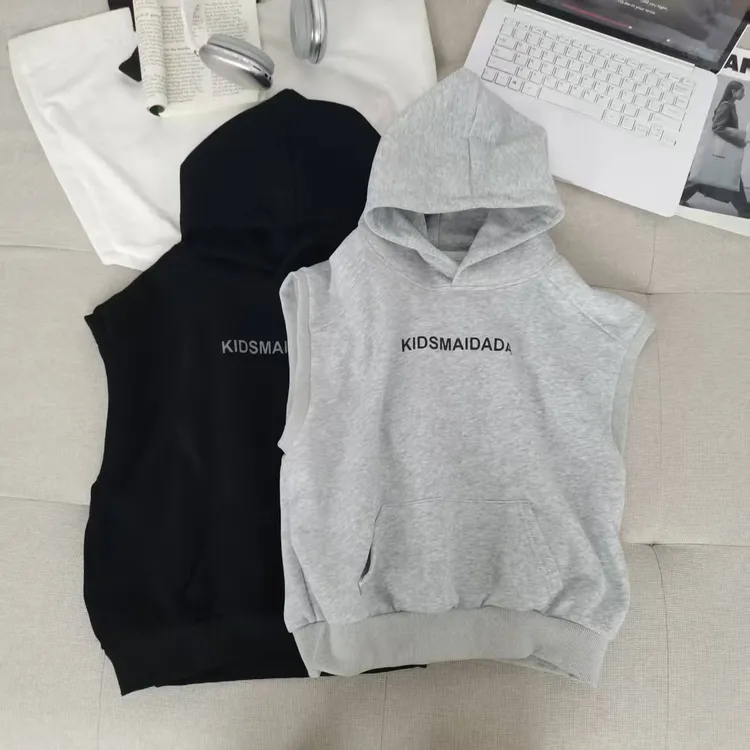 【实体品质】男童春秋款卫衣男孩秋季连帽无袖马甲中大童帅气休闲