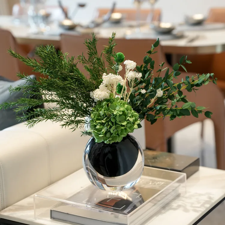 「水晶之心」现代简约茶几卧室餐桌百搭花瓶客厅餐厅永生花装饰摆件