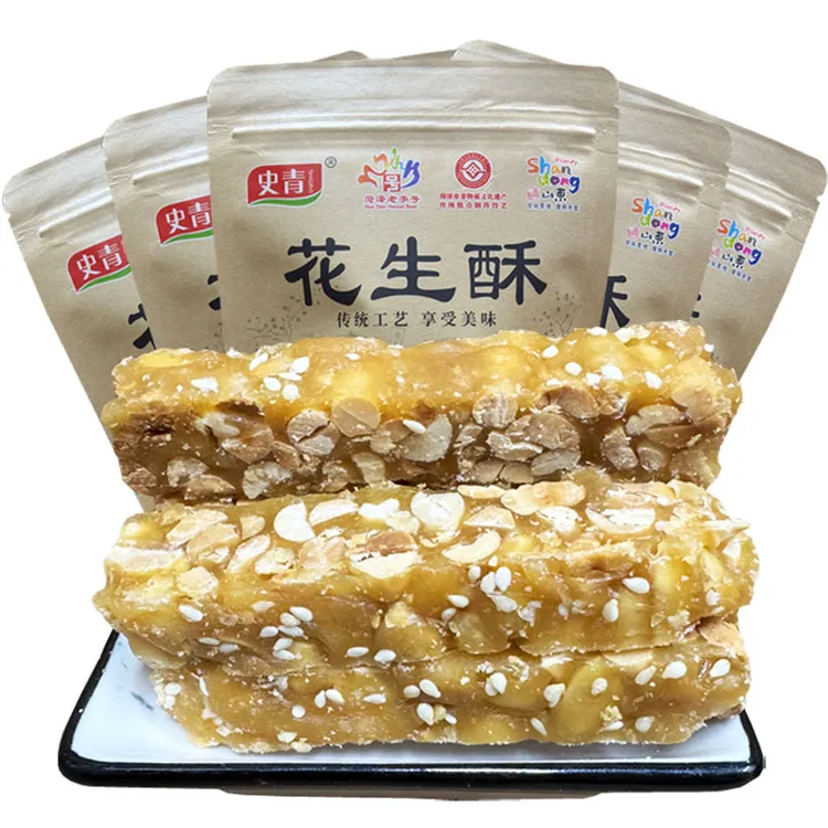 山东菏泽老字号非物质文化遗产传统糕点史青花生酥250g再封口袋装