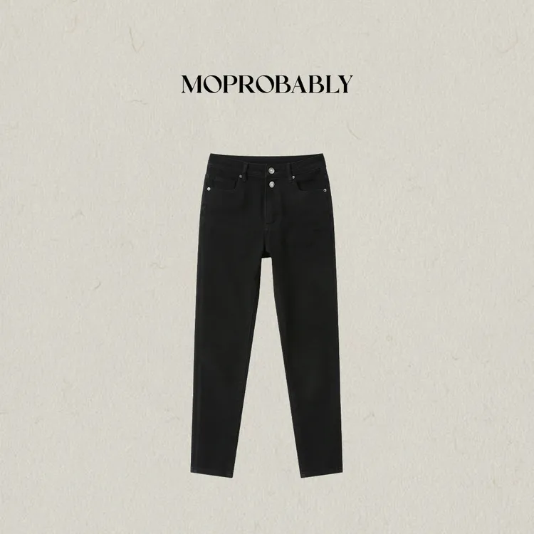 Moprobably李予诺「细腿儿」时尚百搭水洗显瘦小脚牛仔裤L5373047