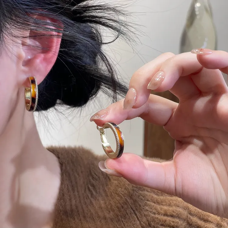 【澄意饰品】美拉德宽版圈圈耳扣气质轻奢时尚百搭法式小众-8329