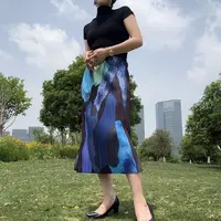 【葡萄汽水】弹簧细竖坑条分叉弹簧半身裙 047