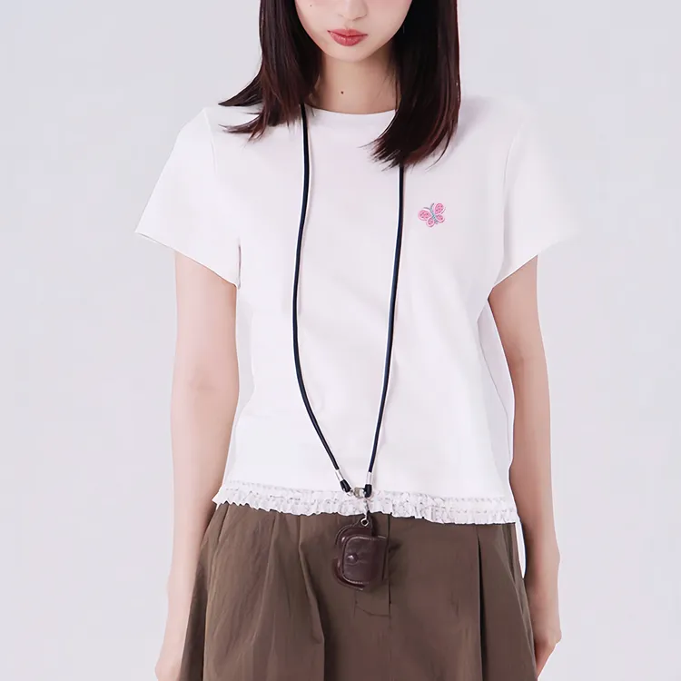 新款设计感白t恤宽松遮肉显瘦正肩95棉短袖女上衣时尚春夏流光风