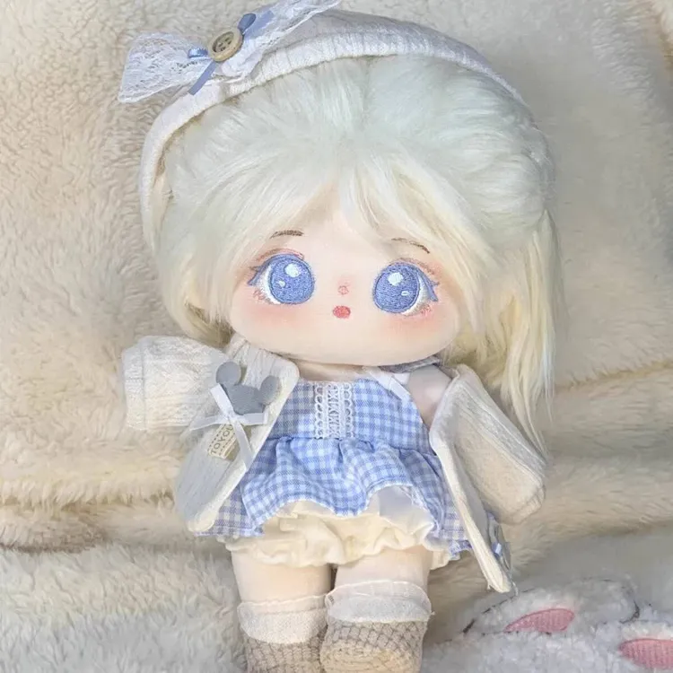 无雪棉花娃娃女正版20cm公仔毛绒玩具女换装玩偶有骨裸娃生日礼物