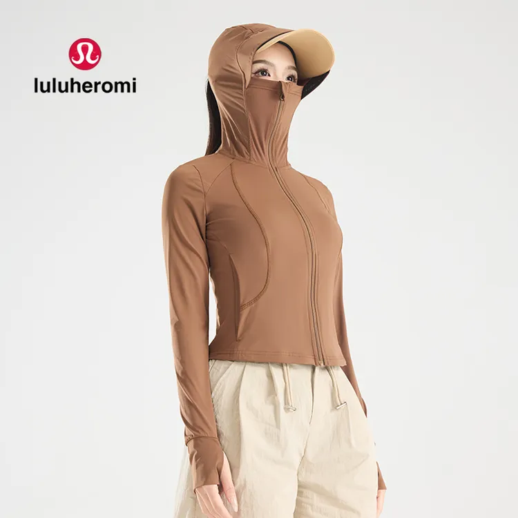 luluheromi9523女款防晒衣女款防紫外线薄款透气连帽运动凉感弹力