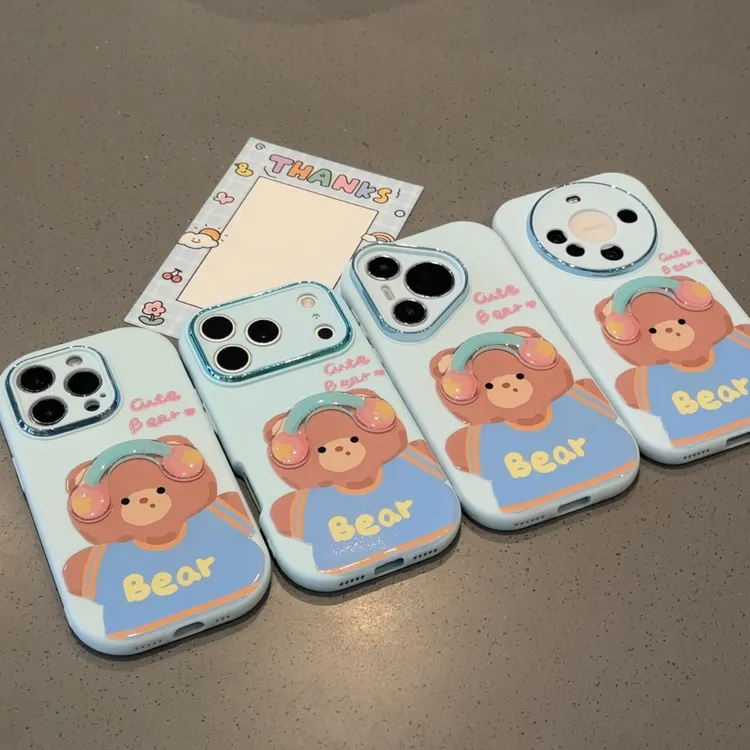 BANCA耳机蓝衣小熊贴件适用苹果17/16手机壳华为vivo小米15oppo