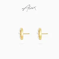 AIAX 流光风 秋上新 轻奢精致简约高级感猪鼻子珠珠耳环TSL2950