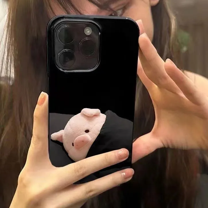 盖被小粉猪适用iPhone15ProMax14Plus13Pro萌系12软11Pro防摔