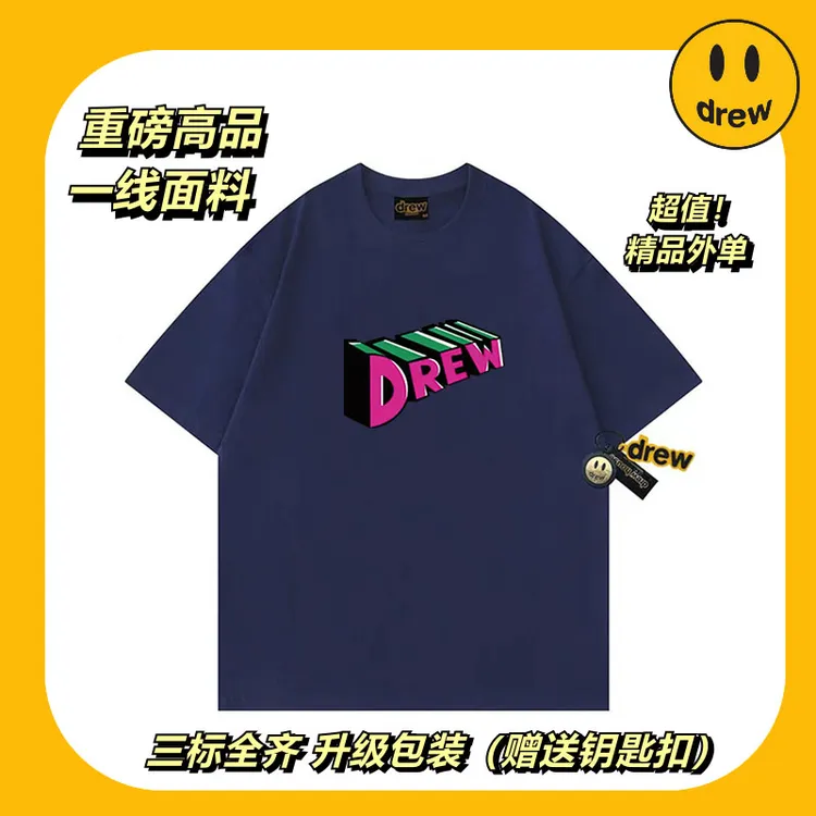 笑脸3D印花纯棉短袖留学生潮牌字母ins超火宽松情侣T恤百搭半袖衫