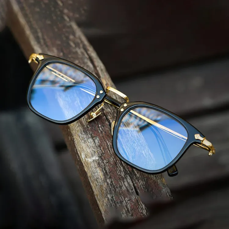 大小码！806日系复古眼镜框超轻纯钛眼镜架男黑框配近视镜大脸潮