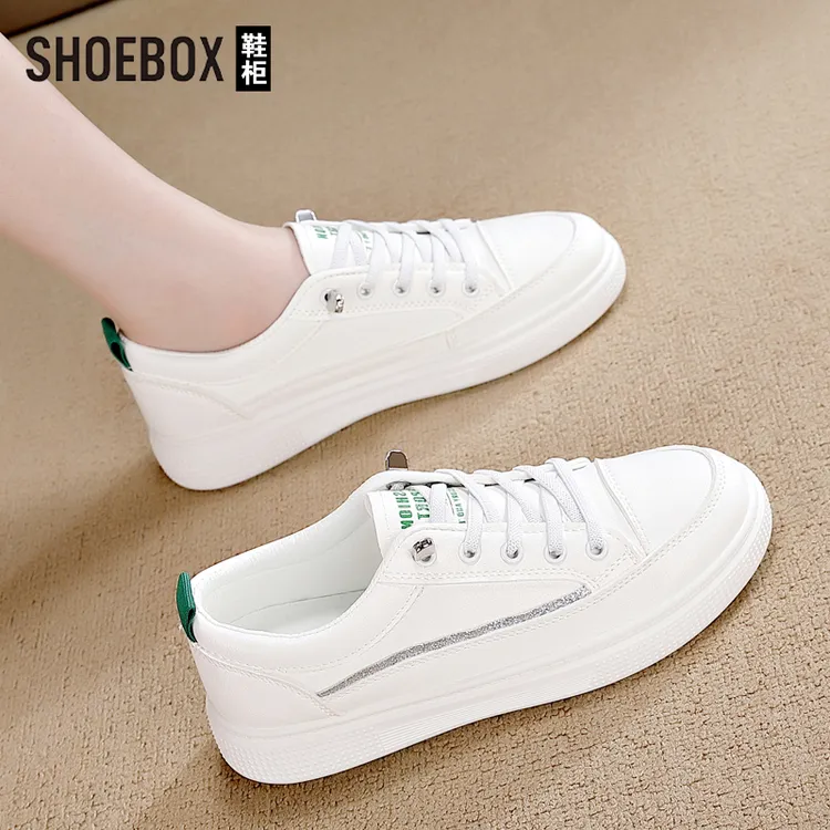 黑标SHOEBOX鞋柜透气百搭小白鞋女款2025四季款轻便休闲运动鞋