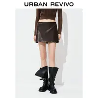 【钟楚曦同款】UR2025秋季新款女复古摩登超短款半裙UYY550052