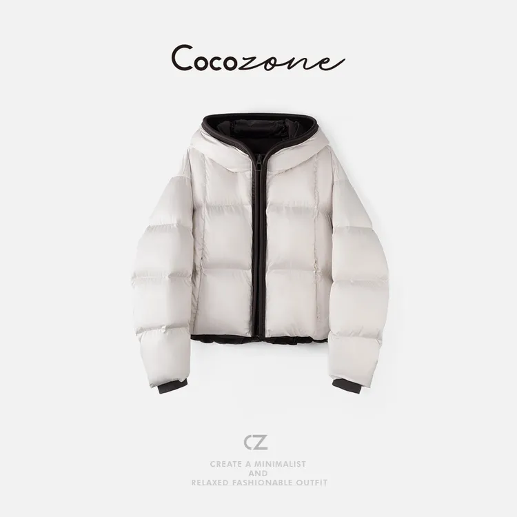 COCO ZONE 刘一一 “拼色鹅”拉链简约质感百搭鹅绒服 CD2A2327