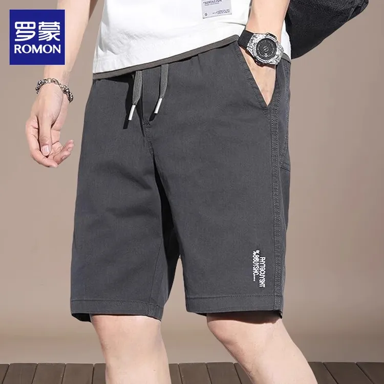 罗蒙男士休闲短裤2025年夏季新爆款直筒运动薄款弹力五分短裤男装