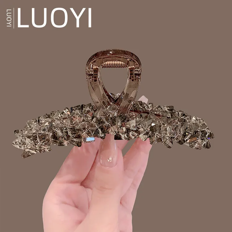 约13厘米新款时尚超大号水晶抓夹女气质后脑勺鲨鱼夹全盘发抓头饰