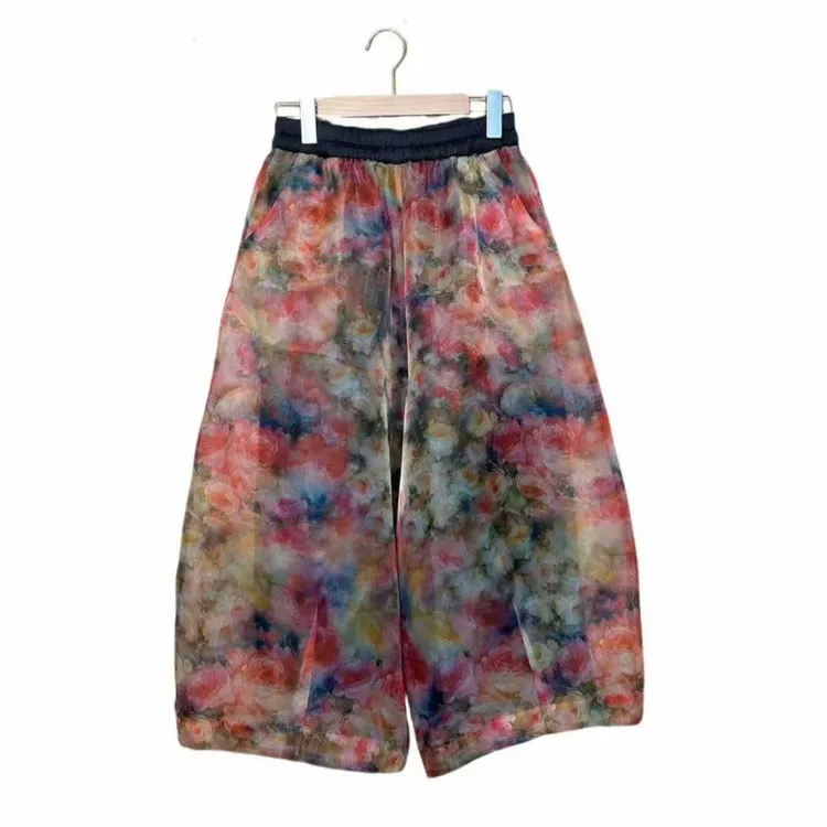 （繁花似锦纱裤）阔腿/时尚/外穿/夏季/速干