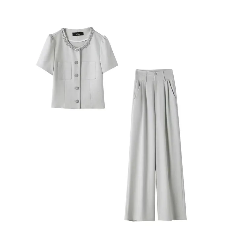 法式小香风千金风休闲风时尚套装女装西装夏季套装0809
