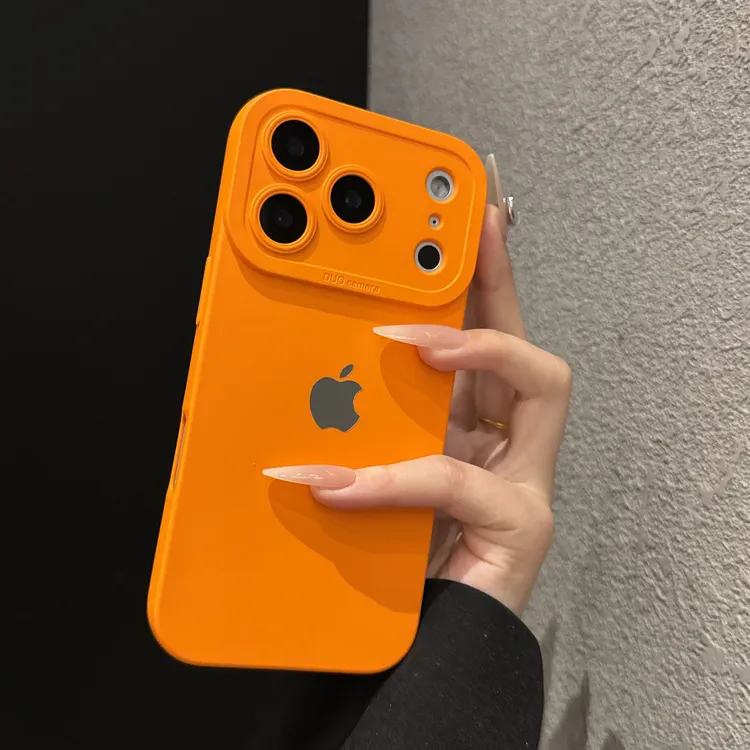 新款时尚纯色适用苹果17promax手机壳小众iPhone16简约15创意14女