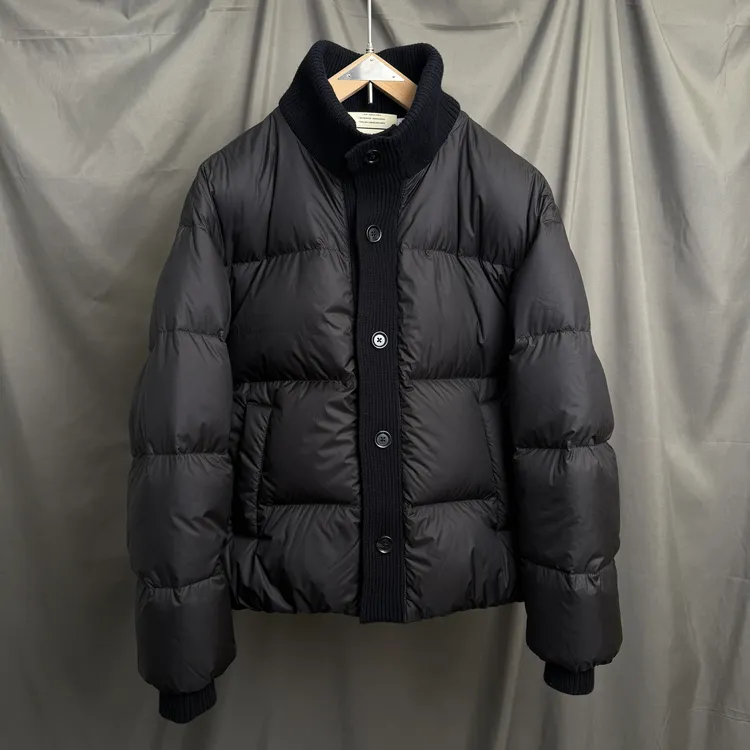 冬季男款针织拼接日系滑雪加厚面包服外套90白鸭绒立领羽绒服短款