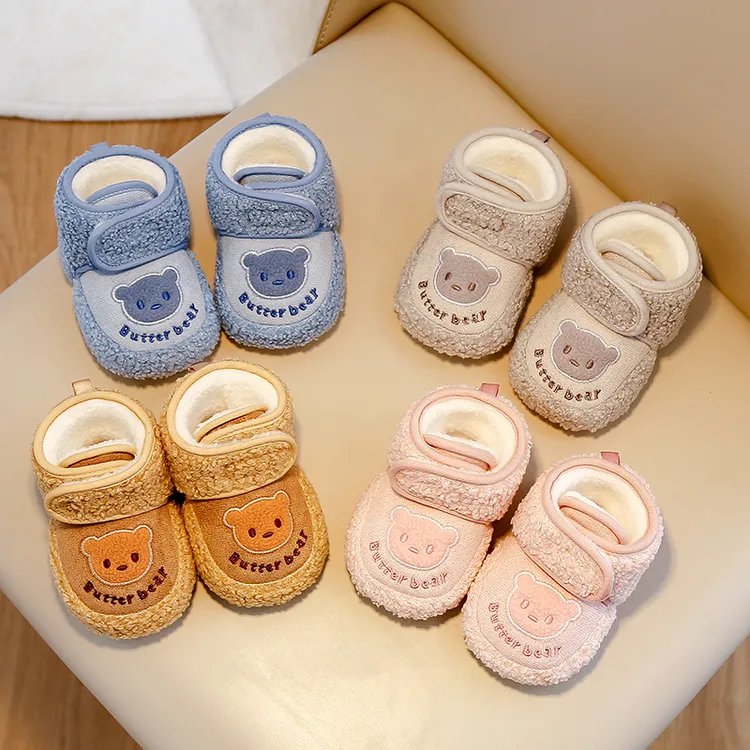 冬季加绒加厚0-1岁婴儿鞋好穿不掉6-12个月软底婴幼儿鞋
