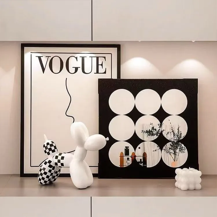 北欧ins风格线条人脸九宫格抽象装饰画卧室客厅抽象画