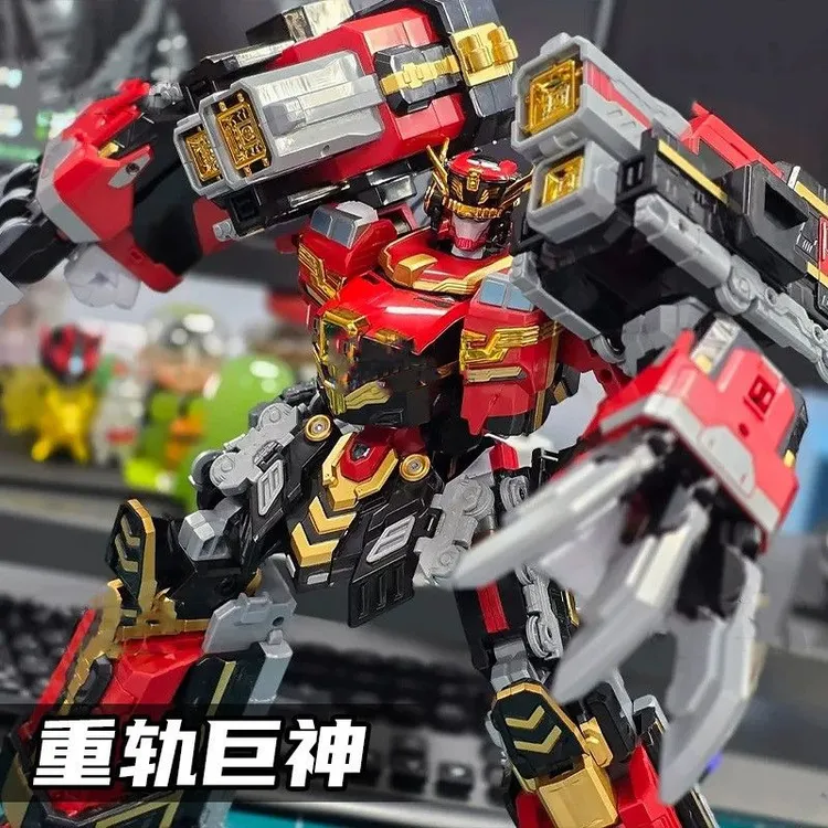 正版炫卡斗士3重轨巨神4合体火车变形机器人机甲金刚银翼骑士玩具