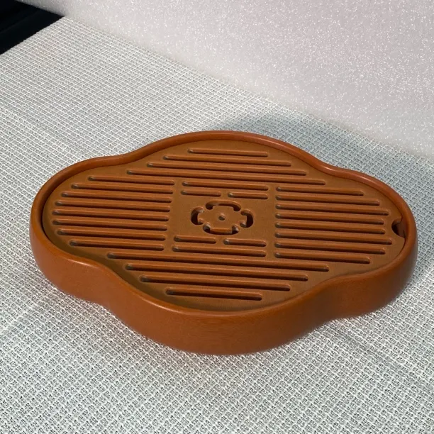 海棠款储水式电木茶盘干泡台纯打磨素盘露营便携茶盘19×29×5cm