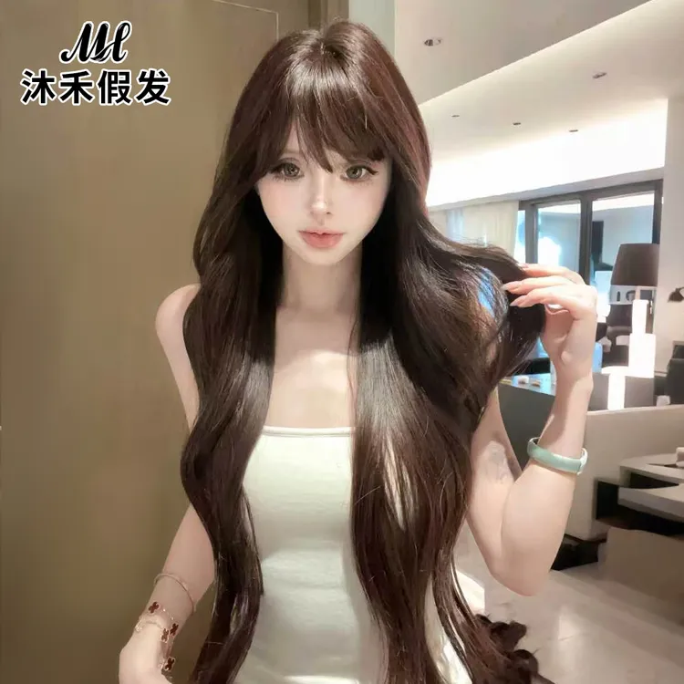 小璇专属【泡芙小姐-升级工艺免戴发网】假发女自然韩系微卷全头套