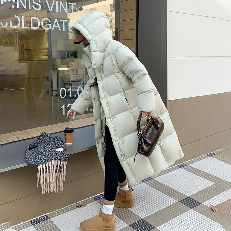 95白鹅绒羽绒服女长款加厚过膝情侣保暖 外套2024冬季新款2