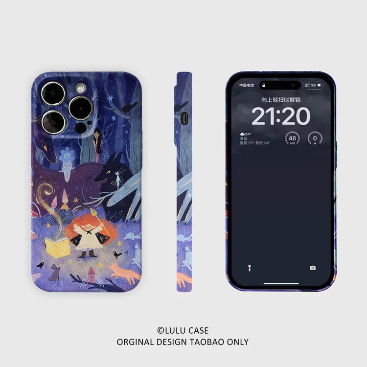 适用于iPhone16Promax森林小精灵15pro壳13pro卡通11小众16系12mi