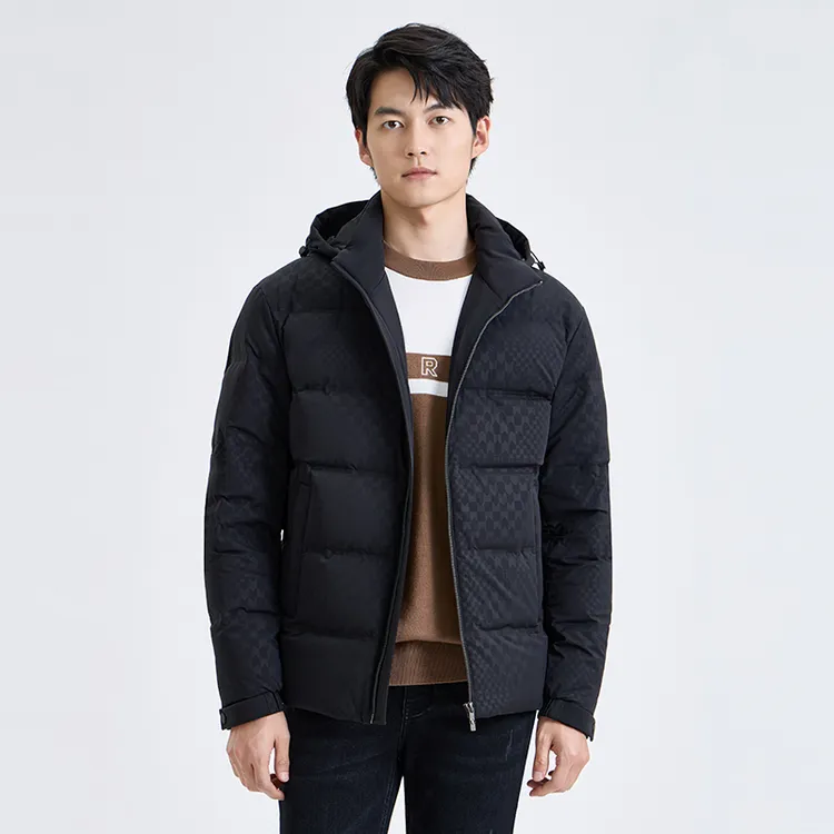 柒牌可拆卸连帽羽绒服男士2025冬季休闲保暖厚外套K27E70870