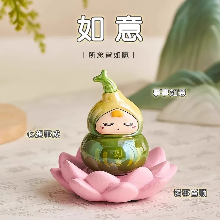 可爱创意葫芦摆件中国风福禄葫芦桌面摆件办公室工位装饰品生日