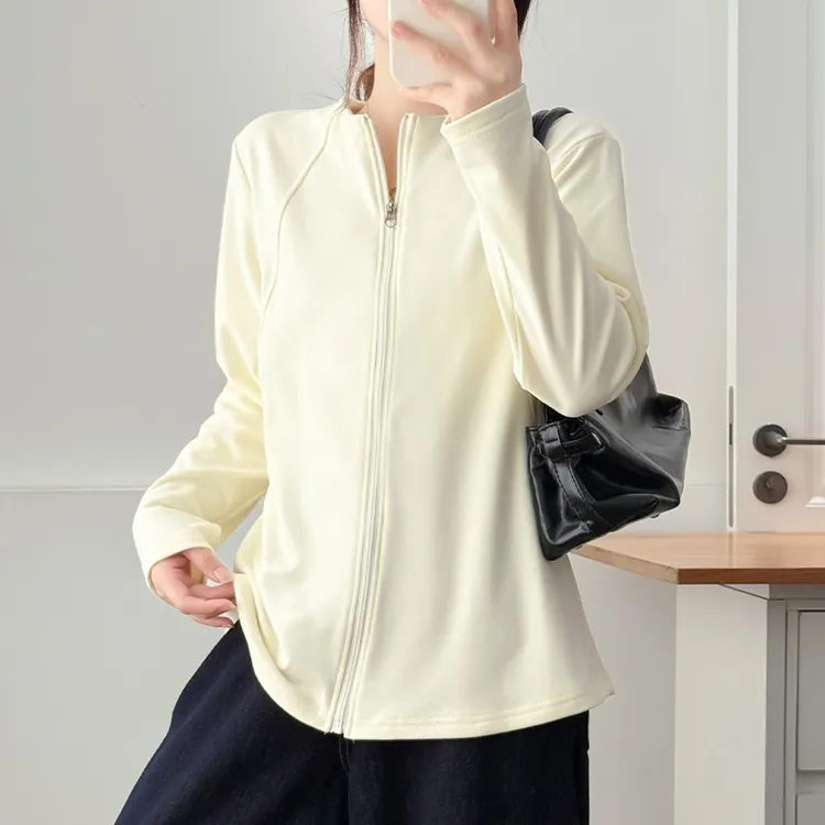 大码女装秋季新款时尚立领拉链开衫外套女宽松显瘦百搭胖mm上衣服