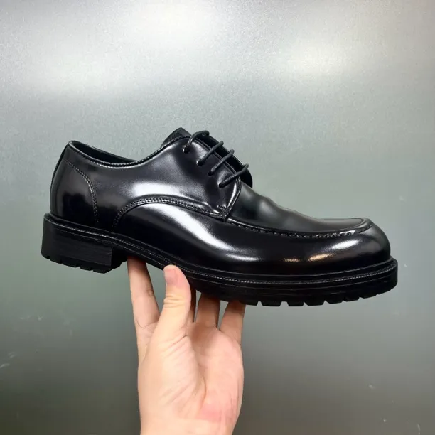 系带坦克男士商务休闲高档手工固特异皮鞋