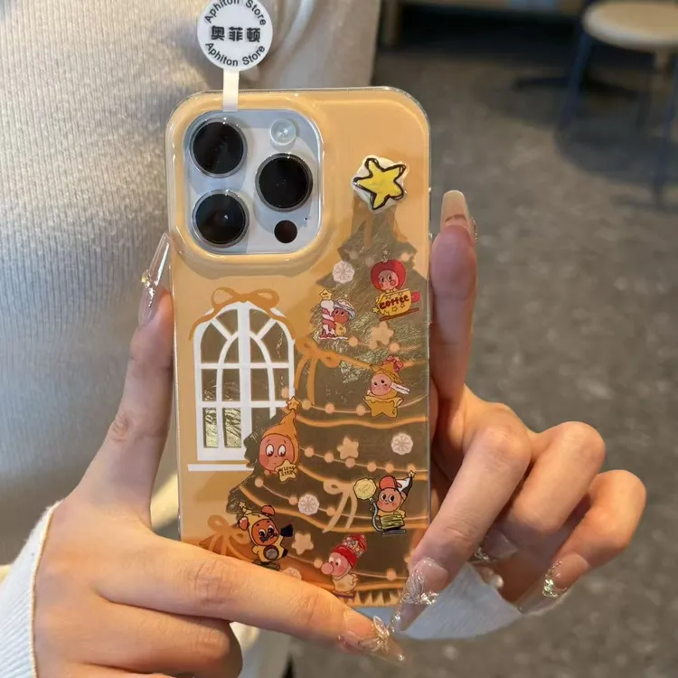 GGBond圣诞树星星人适用苹果17/16冰川手机壳华为P70vivo小米oppo