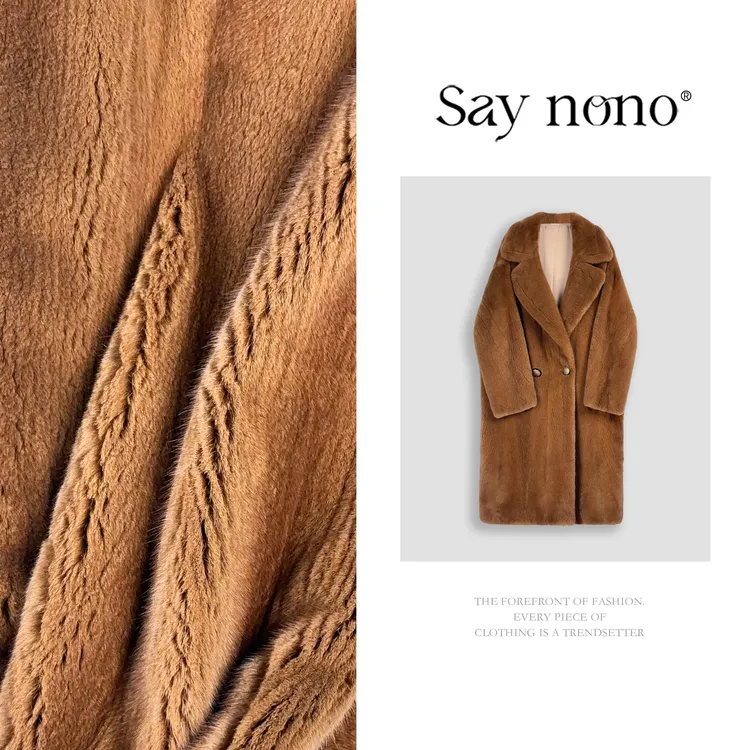 懒猫nono│Saynono 2进口水貂长款大泰迪水貂翻领皮草外套 SD9948