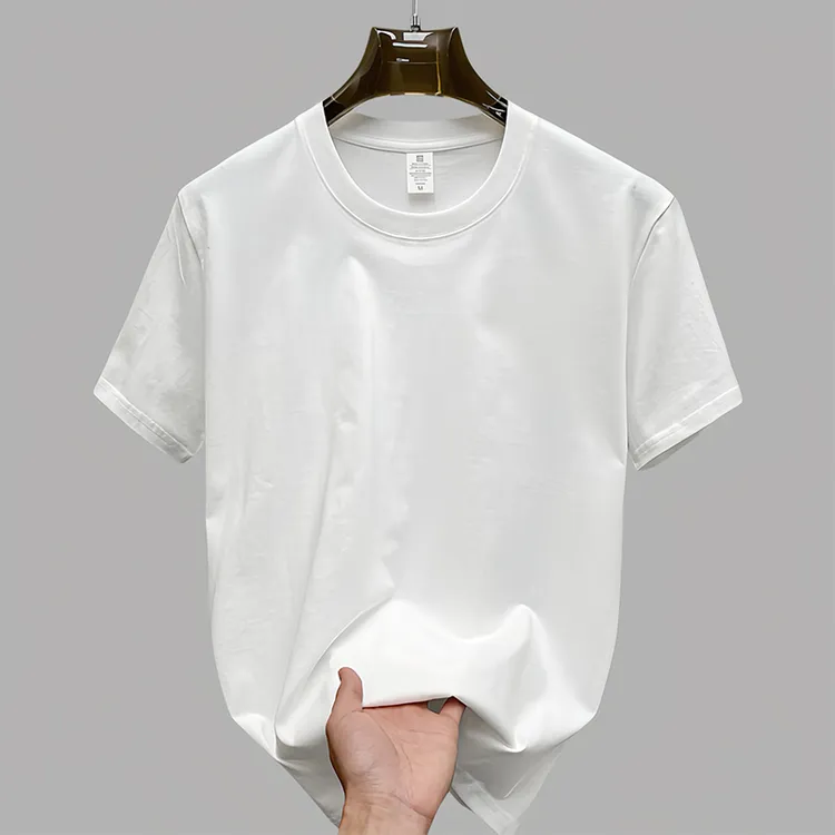 重磅纯棉白色短袖T恤男2025夏季新款潮牌潮流美式青少年体恤衫