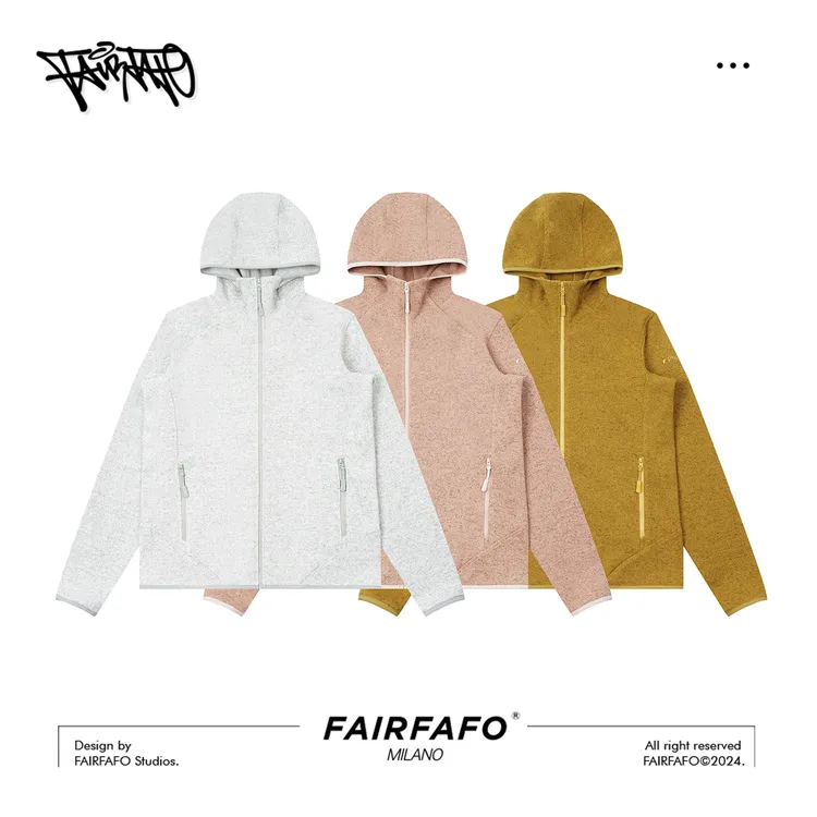 FAIRFAFO林肉肉【立领抓绒连帽外套】WYAL47186修身显瘦连帽外套