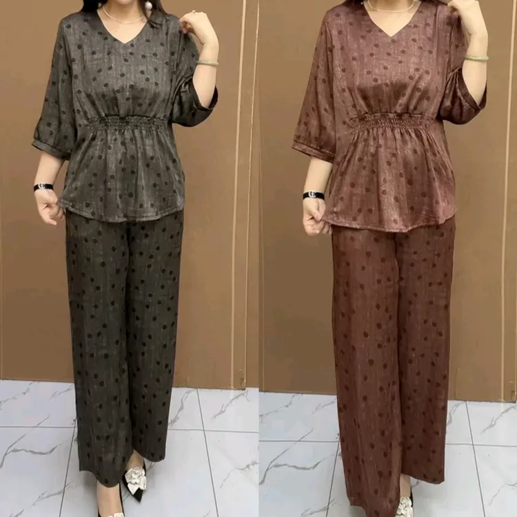 夏季新款时尚中老年洋气套装