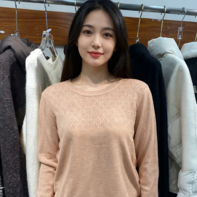纯色气质不褪色女士针织宽松型短款长袖百搭