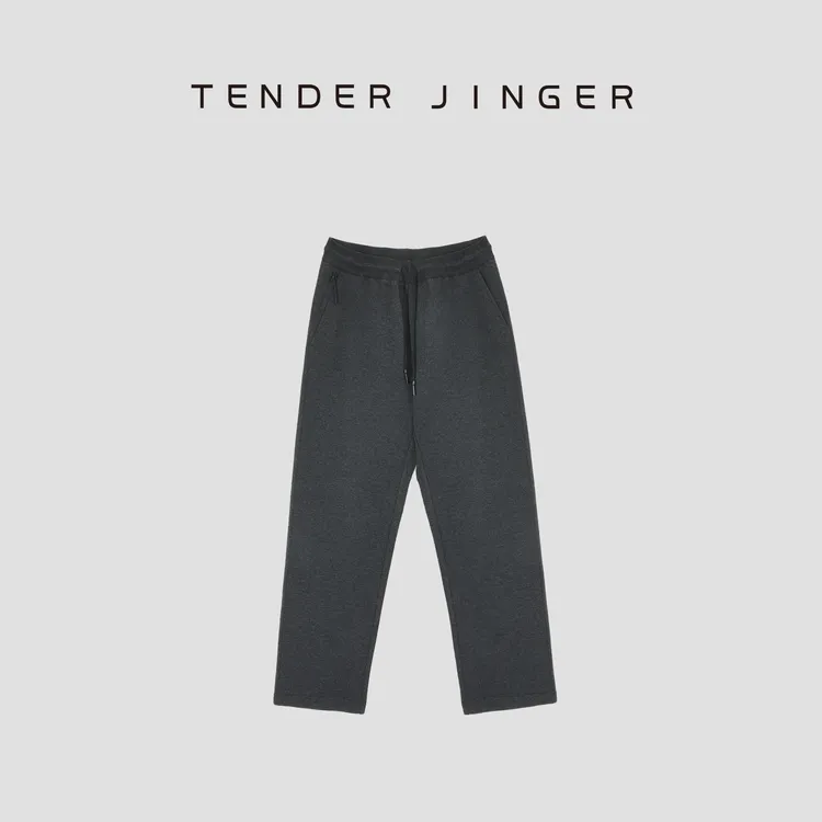 Tender Jinger｜男士棉混纺简约珠地肌理纯色休闲裤1639