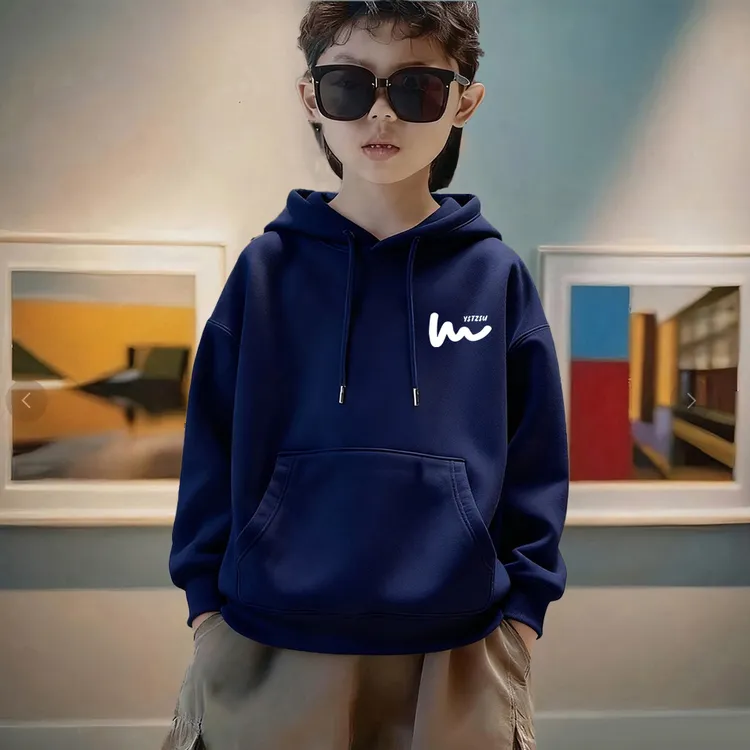 儿童卫衣秋冬款重磅连帽衫外套男童加绒男生衣服女孩童装痞帅风潮