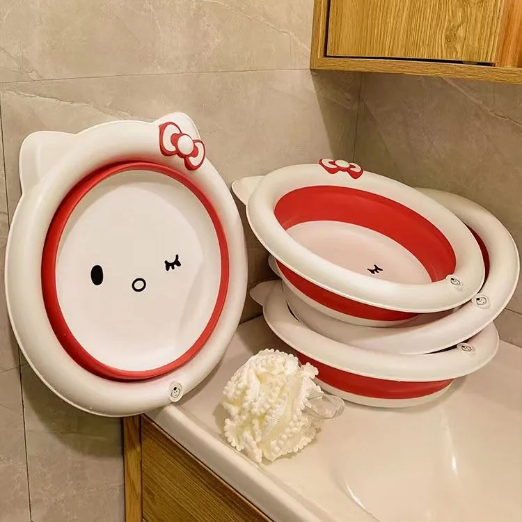 ins风卡通可爱少女心婴儿宝宝脸盆可折叠学生宿舍用洗脸盆洗脚盆L