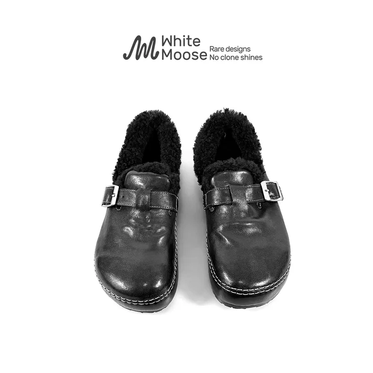 马皮勃肯鞋女款2025新款冬季保暖加绒加厚棉鞋女厚底羊羔毛女鞋