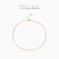 TWINS LULU 镀k金 【春上新】百搭简约菱形镂空素链TSJ9941