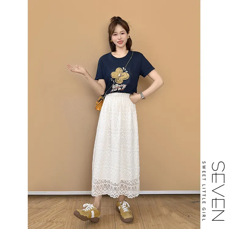 蕾丝绣花裙③七七146小个子法式显瘦气质蕾丝半身裙女款夏季小美说
