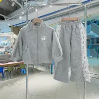 MOMOCO秋季女童休闲甜美洋气蕾丝花边两件套套装77780580001