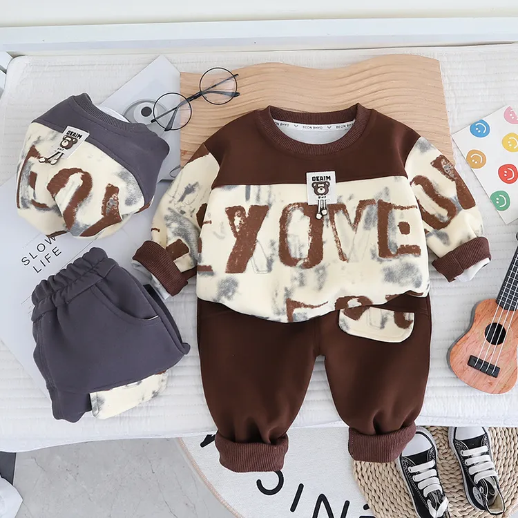新款韩版婴幼儿童长袖卫衣春秋两件套男女宝宝休闲棉质裤装