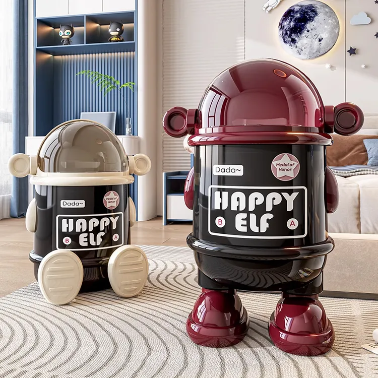 太空人垃圾桶家用轻奢高颜值创意机器人潮玩造型带盖