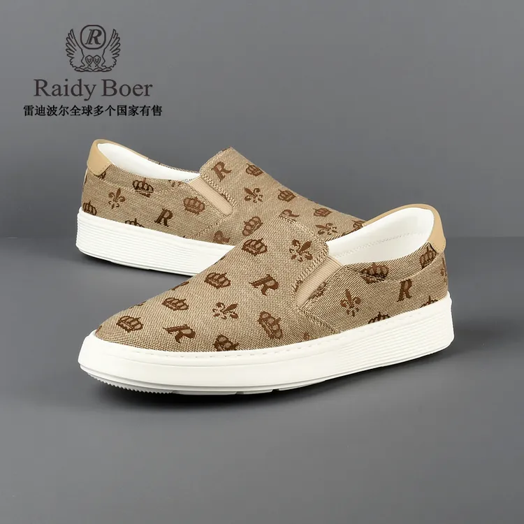 【提花面料】雷迪波尔男鞋2025春季透气百搭休闲板鞋布鞋2018-09